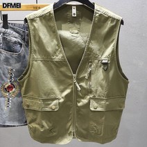 DFMEI 남성 빈티지 카고 베스트 베스트 베스트 조끼 야상 나시 나시 자켓 코트