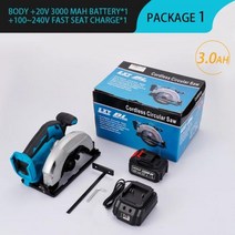 Makita 18V 배터리 사용 다기능 브러시리스 전기 원형톱 5000RPM 목공 전동 공, [02] 1Battery 3.0A, [02] 한국플러그, 1Battery 3.0A+UK
