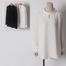 쉬폰 글로시 목걸이 블라우스 109D061S 빅사이즈 여성
