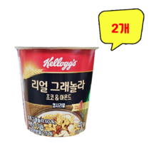 켈로그 리얼 그래놀라 초코&아몬드 컵시리얼 40g, 2개