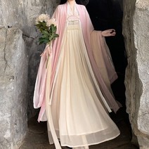 화사한 여성 철릭 원피스 무사복 어른 계량 생활 한복 사극 드라마 촬영