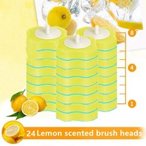 비데 청소 솔 UOSU일회용 화장실 브러시 액체 벽걸이 도구 욕실 교체 헤드 액세서리, 09 Lemon 24pcs