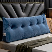 수입 삼각등받이쿠션 집순이필수템 침대벽쿠션 의자허리받침 허리받이 삼각등 요추받침 헤드쿠션 벽 대형등 다리, XF-Navy Blue