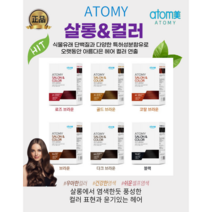 (애터미) 정품 멋내기 새치 겸용 염색약 천연단백질특허성부함유 애터미살롱앤컬러, 블랙, 1개