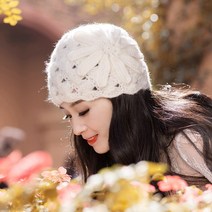 진주 려원 조이 학생 벙거지 빈티지 꽃무늬 아오이유우 모리 오리엔탈룩 손뜨개 니트 모자