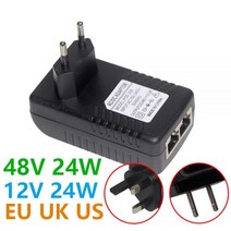 POE 확장기 12V48V 전원 어댑터 EU 미국 영국 AU 플러그 이더넷 CCTV IP 전화 용 DC 공급 장치, 48V0.5A 영국 플러그