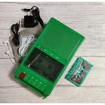 카세트플레이어 USB 휴대용 복고 스피커 라디오 녹음지원, 그린