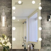 방송국 화장대 거울전구 10구 조명 램프 접착식 인테리어, 10구등