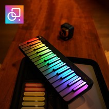 PopuPiano 스마트 포터블 미디 컨트롤러 키보드 피아노 개러지 밴드, SparklingWhite