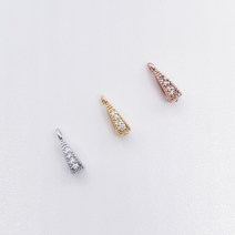 삼각고리 큐빅펜던트 고리 목걸이연결고리 캡 목걸이부자재 펜던트 연결고리 악세사리부자재, OR(실버)