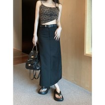 실제 샷 실제 가격 ~ 높은 허리 스트레이트 정장 바지 스커트 올 매치 슈트 스커트 벨트