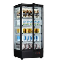 업소용 대형 전기저장고 캔커피 우유 보온고 온장고, 98L 블랙 스마트 4포스트 램프 단일 도어