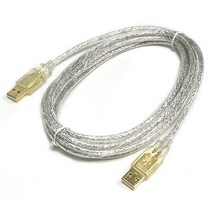 USB 2.0 고급형 케이블 A 타입 AA형 3m 투명 GOLD 골드 쉴드 연결 선 C3217 컴퓨터 보조밧데리 PC 데스크탑 노트북 본체, 1개