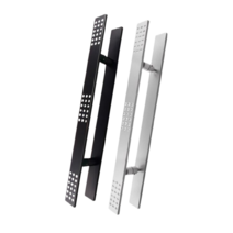 상가 강화도어손잡이 세이프도어 프레임도어 사각 강화유리문손잡이, 블랙