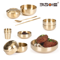 키친아트 비빔밥 이중스텐 티타늄 한정식 냉면 면기 그릇, 이중면기 (중)