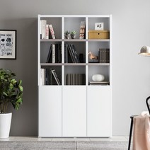 아씨방가구 제니아 36T 1200 5단 도어형 책장, 메이플화이트
