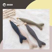 The Bund 고양이 낚싯대 갯닢 물고기 모양 장난감, 1개, 화이트