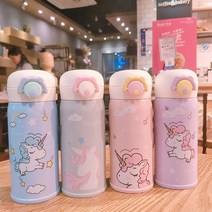 CTT 품질 보증 유니콘 스테인레스 보틀 보온병 350ml 500ml 여행 찻잔 차 커피 보온병 워터 컵|진공 병, 은색500