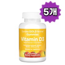 California Gold Nutrition 비타민D3 구미젤리 90개 X 5통, 기본