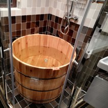 힐링 히노끼욕조 간이욕조 가정용 일본식 히노끼탕 기 반신욕, 60CM지름*60CM높이덮개없음
