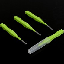 I형 치간 솔 4P + 위생 캡 1P 옐로우 이물질 치석제거 브러쉬 교정기 칫솔, SSSS (0.4mm)