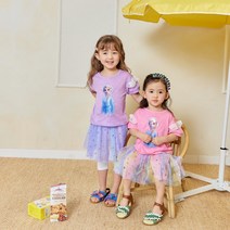 [이모맘] S/S 디즈니정품 겨울왕국 엘사 반팔 티셔츠 레이스공주티 SE02