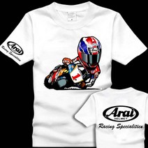 아라이 오토바이 바이크 라이딩 레이싱 반팔티 면티 티셔츠, M, 01