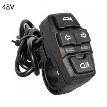 전동킥보드스위치 새로운 dk336 제어 스위치 ipx4 방수 직접 교체 pp 36v48v 3 in 1 라이트 혼 턴 시그널 버튼 전기 자전거, 48v