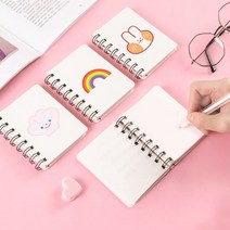 PKFARM [ 2P+2P ] 휴대성이 높은 귀여운 A7 다용도 미니 포인트 메모장, 복숭아