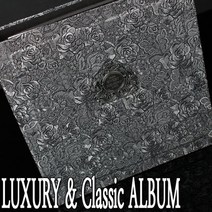 LUXURY통가죽앨범 대용량바인더형 접착식 or 포켓식 사진앨범, 상세설명 참조, AB983-클래식블랙통가죽앨범/c.포켓식속지(흑지)45매