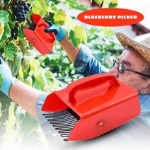 갈퀴 쇠스랑 쟁쇠 레기 고구마 캐는 도구 휴대용 베리 피커 금속 빗 따기 과일 수집 특종 핸들 블루베리 컬렉션 수확기 따기 정원, 빨간색