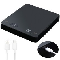 계근대 타이머가있는 커피 저울 3000g0.1g 드립 커피 저울 고정밀 디지털 주방 저울 용기 gozm 단위 led 스크린 백라이트, 검은색