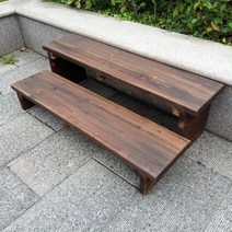 발받침대 사무실 야외 디딤대 원목 발판 2단 계단 스텝 스텝핑, 더블 스텝