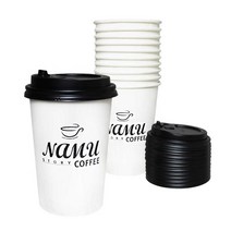 친 환경 일회용핫컵 뚜껑 세트 13온 스(390m ) 10p 대용량 도매 종이컵 업소용 가게용 카페, 1, 본상품선택, 1