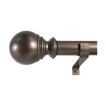 Decopolitan 30409-BZ36 볼 싱글 텔레스코핑 드레이퍼리 로드 세트 미디엄 브론즈 36~72인치, 36 72인치_청동