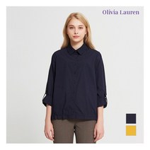 [올리비아로렌] 밑단스트링 셔츠카라 블라우스_VOCNLVF7221