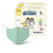 숨지킴이 어린이용 민트 100매 국내생산 새부리형 일회용마스크, 50매입, 2개