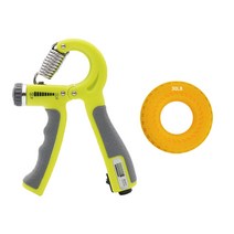 VOLAR 카운터악력기+실리콘타이어악력기, 연그린, 옐로우(30LB)