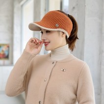 스포티 패션 베이스볼 캡 남녀공용야구모자 CNTANG-여성용 모자 가을/겨울용 스포츠 빈 상단 여성용 니트 야구 러닝 골프 햇빛 차단용
