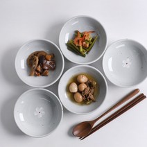 3size 꽃 고백자 굽 찬기 국산도자기 그릇, 대