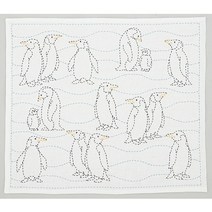 사시코 프랑스 자수 패키지 키트 호비라호비레 펭귄2(사시코 원단과 사시코실 113번 117번 124번)