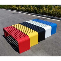 벤치 학교 휴게소 야외 등벤치 운동장 원목, 120cm x 40cm x 45cm 노란색