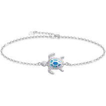 PUPILLEMON 푸필레몬 블루오팔바다거북발목팔찌목걸이 스털링 실버발찌 여성선물용 고급보석