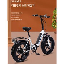 AKEZ 20인치 접이식 전기자전거 EMTB 팻바이크, 블랙