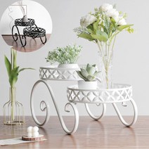앤틱 철제 화분 받침대 노블레스 너우 2단 화분대, 너우2단화분대 화이트