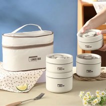 리얼리즘맨 직장인 스텐 도시락통 + 보온가방 세트, 4pcs 2080ml, 1세트