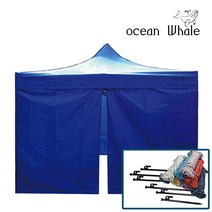 오션웨일 천막 ABCPP 심플세트 3*3 (지붕+프레임+심플바람막이 4면+단조팩(20/30/40)+다용도 로프) 세트 행사용 야외 천막, 3*3심플세트 (브라운)+단조팩20CM 8개+로프8개