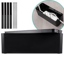 Cordinate 케이블 관리 박스 코드 오거나이저 전원 스트립 숨기기 책상 솔루션 대형 전기 안전 소재 흰색 64990, 1 Pack, Black