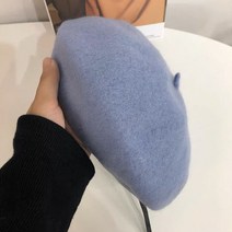 베레모자 여성 겨울 가을 트렌드 단아한 어텀 무드 양털 코트 화가 꽃봉오리 얼굴이 작아 보인다, 고퀄 (54 -58cm )조절가능, 스카이 블루.