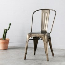 카페 인테리어의자 인더스트리얼 철제 빈티지의자, 옐로우